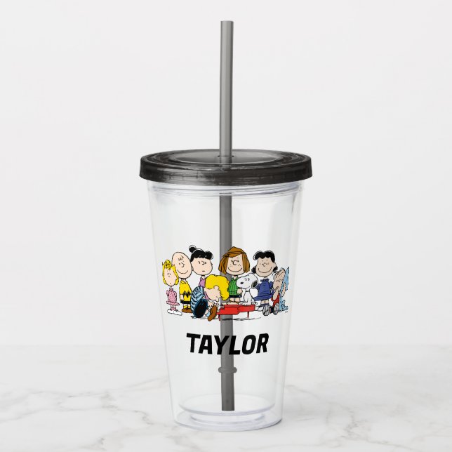 Vaso Acrílico Personalizado Peanuts | Cumpleaños de Charlie Brow (Anverso)
