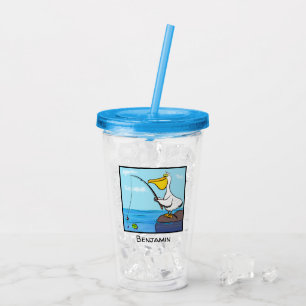 Vaso Acrílico Personalizado pelícano de pesca divertida