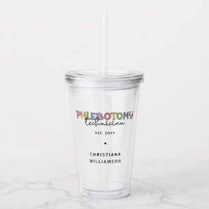 Vaso Acrílico Personalizado Phlebotomy Technician PBT Phlebotomy