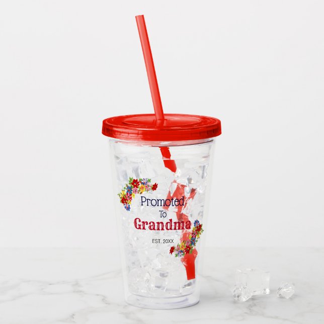 Vaso Acrílico Personalizado Promovida A La Abuela Aralic Tumbler (Anverso (hielo))