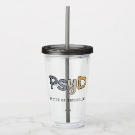 Vaso Acrílico Personalizado PsyD Médica de Psicóloga