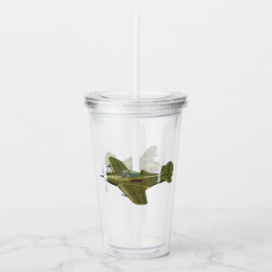 Vaso Acrílico Personalizado retro avión de combate