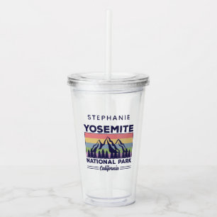 Vaso Acrílico Personalizado Retro del Parque Nacional Yosemite C