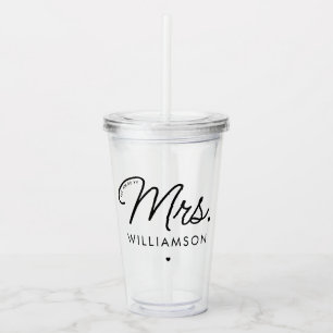 Vaso Acrílico Personalizado Sra. Est. Guión moderno elegante rec