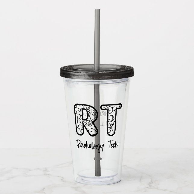 Vaso Acrílico Personalizado Tech Radiology Tech RT Rad Technicia (Anverso)
