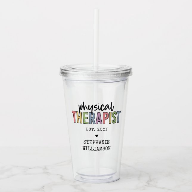 Vaso Acrílico Personalizado Terapia física PT Regalos de graduac (Anverso)