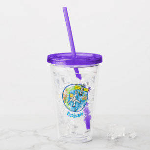 Vaso Acrílico Personalizado terrestre del espacio ultraterrestre
