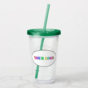 Vaso Acrílico Personalizado Tu Logotipo De Negocio Tumbler Acríl