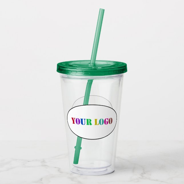 Vaso Acrílico Personalizado Tu Logotipo De Negocio Tumbler Acríl (Reverso)