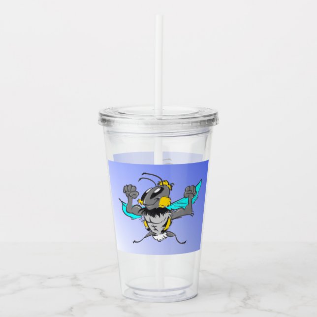 Vaso Acrílico Personalizado Tumbler: Abeja fuerte y suave (Anverso)