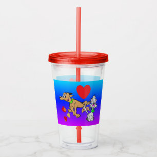 Vaso Acrílico Personalizado Tumbler: Perro y gato
