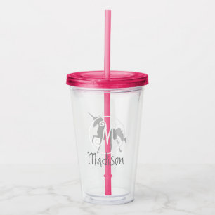 Vaso Acrílico Personalizado unicornio claro Tumblers
