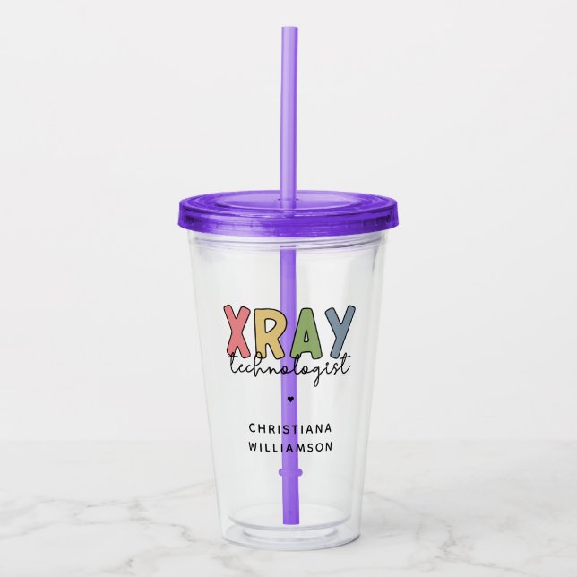Vaso Acrílico Personalizado Xray Technologist X-ray Tech Gifts (Anverso)
