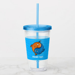 Vaso Acrílico Personalizado Yin Yang Fish