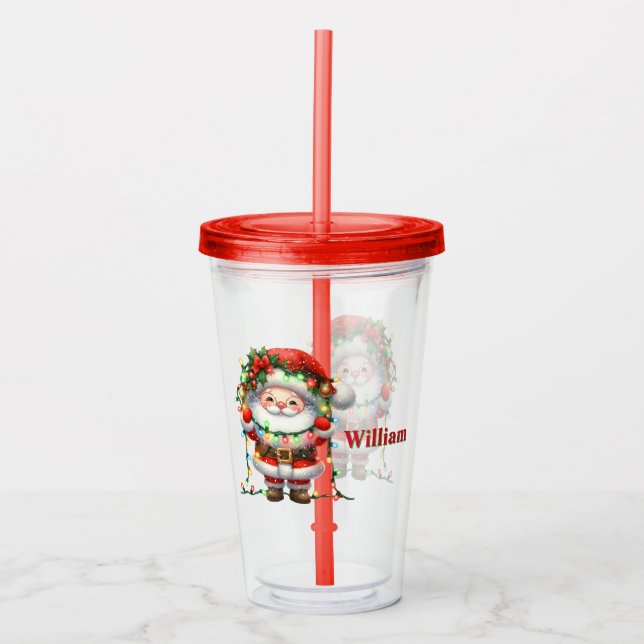 Vaso Acrílico Personalizar a Santa Claus (Anverso)