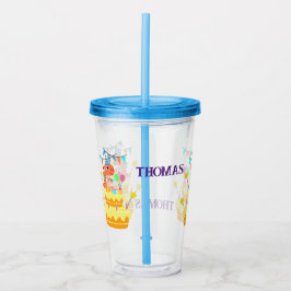 Vaso Acrílico Personalizar dinosaurio de cumpleaños