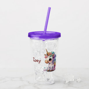 Vaso Acrílico Personalizar unicornio
