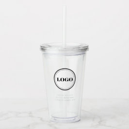 Vaso Acrílico Personalized Custom Logo with Straw No Minimum