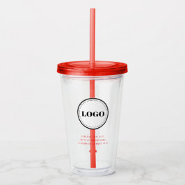 Vaso Acrílico Personalized Custom Logo with Straw No Minimum