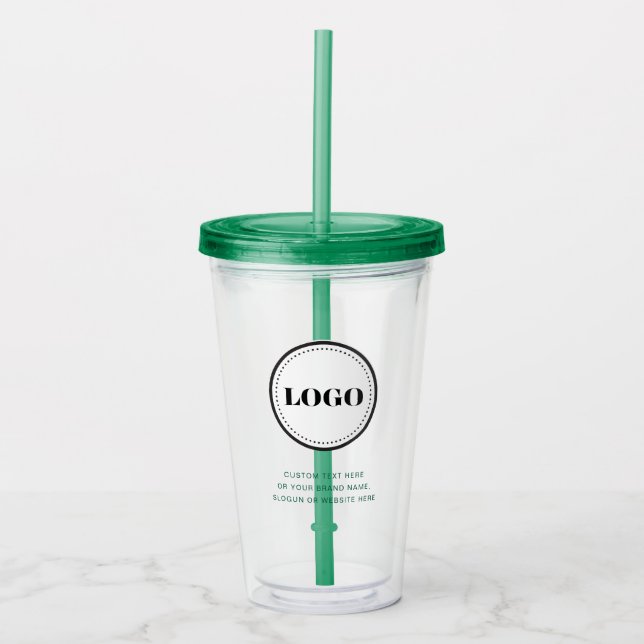 Vaso Acrílico Personalized Custom Logo with Straw No Minimum (Anverso)