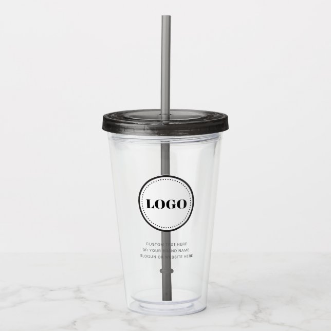 Vaso Acrílico Personalized Custom Logo with Straw No Minimum (Anverso)