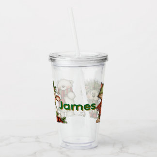 Vaso Acrílico Personalized Kids Holiday