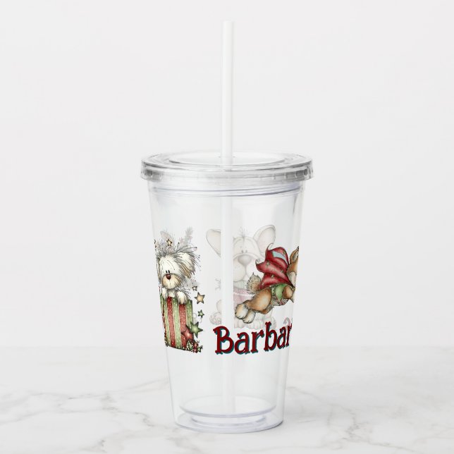 Vaso Acrílico Personalized Kids Whimsical Christmas (Anverso)