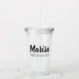 Vaso Acrílico Personalized Wedding Bridesmaid / Maid of Honor