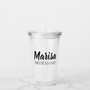 Vaso Acrílico Personalized Wedding Bridesmaid / Maid of Honor