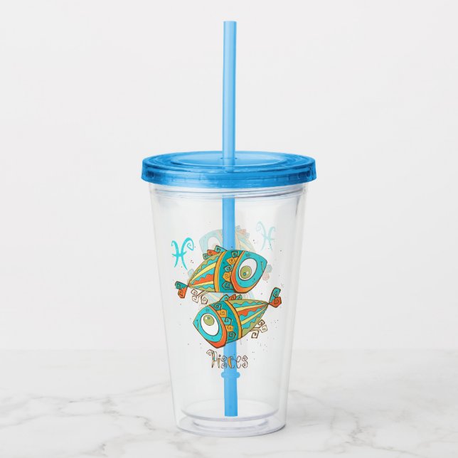 Vaso Acrílico Pescado Adorable Pisces (Anverso)