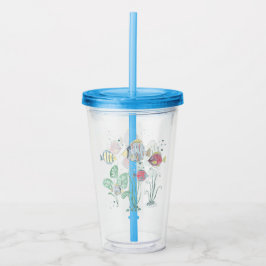 Vaso Acrílico Pescado, fondos marinos, mar.