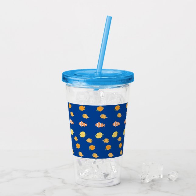 Vaso Acrílico Pescado tropical (Reverso (hielo))