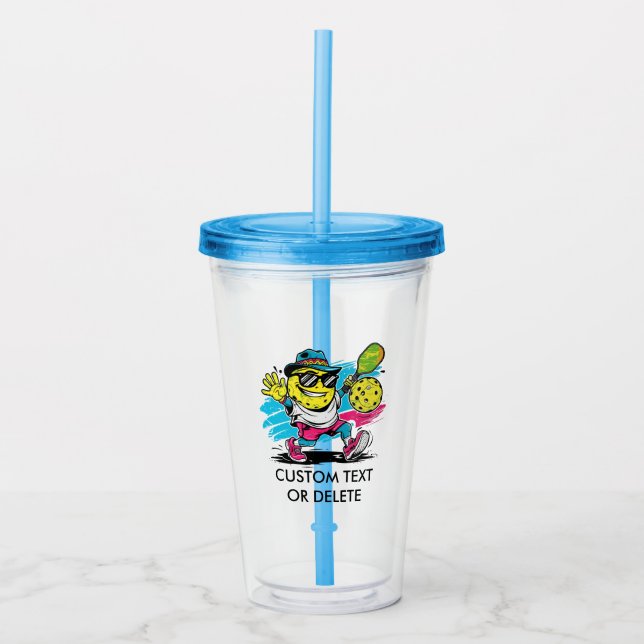 Vaso Acrílico pickleball divertido (Anverso)