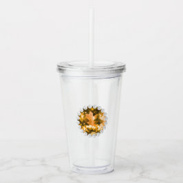 Vaso Acrílico Piedra preciosa ámbar y perlas