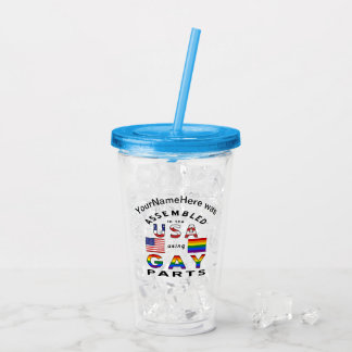 Vaso Acrílico Piezas gais ensambladas en EE. UU. Nombre personal