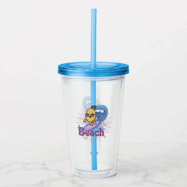Vaso Acrílico piña divertida (Anverso)