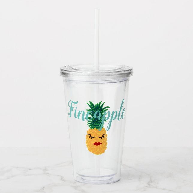 Vaso Acrílico Piña linda de Fineapple (Anverso)
