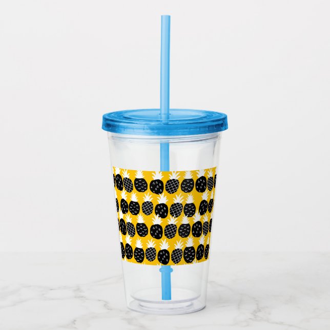 Vaso Acrílico Piña negra (Anverso)