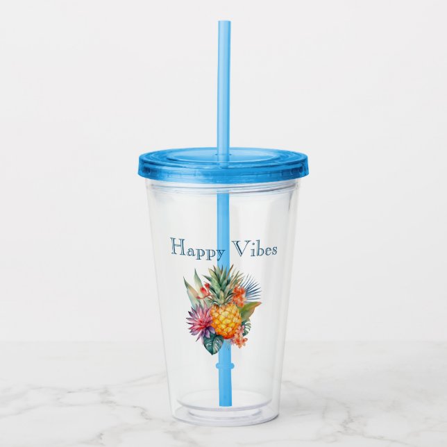 Vaso Acrílico Piña tropical (Anverso)