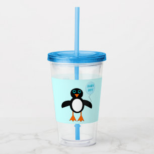 Vaso Acrílico Pingüino niño pequeño azul