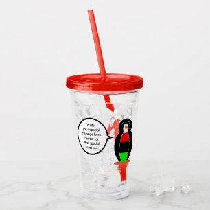 Vaso Acrílico Pingüino Señora Personalizado Diáspora Africana Ha