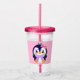 Vaso Acrílico Pingüino único de broke cute