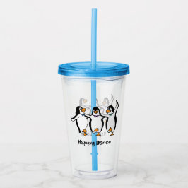Vaso Acrílico Pingüinos bailarines Diseño Tumbler Acrílico