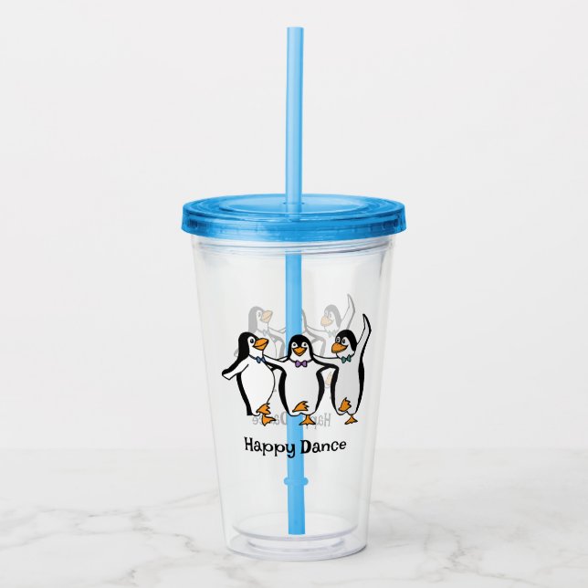 Vaso Acrílico Pingüinos bailarines Diseño Tumbler Acrílico (Anverso)