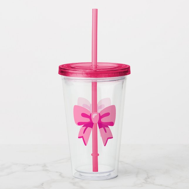 Vaso Acrílico Pink Bow (Anverso)