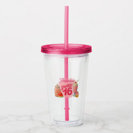 Vaso Acrílico Pink Sweet Sixteen Drinking Glass