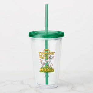 Vaso Acrílico Pinky y el cerebro Asumir El Mundo