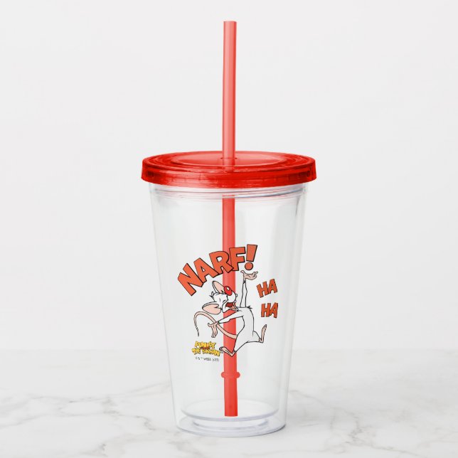 Vaso Acrílico Pinky y el cerebro | Pinky "Narf" (Anverso)