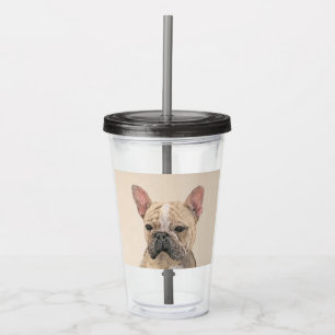 Vaso Acrílico Pintura de Bulldog francés (Sable) - Cuto original