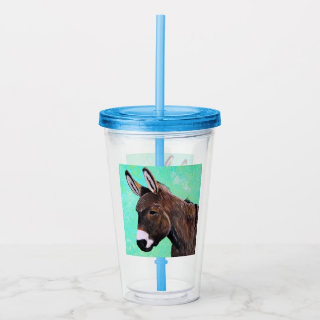 Vaso Acrílico Pintura de burro (Anverso)